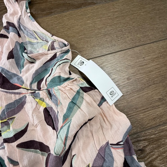 Rip Curl Women's Floral Cover-up Dress Boho Tank Double V NWT Sz S Flowly, Pink - Picture 5 of 8